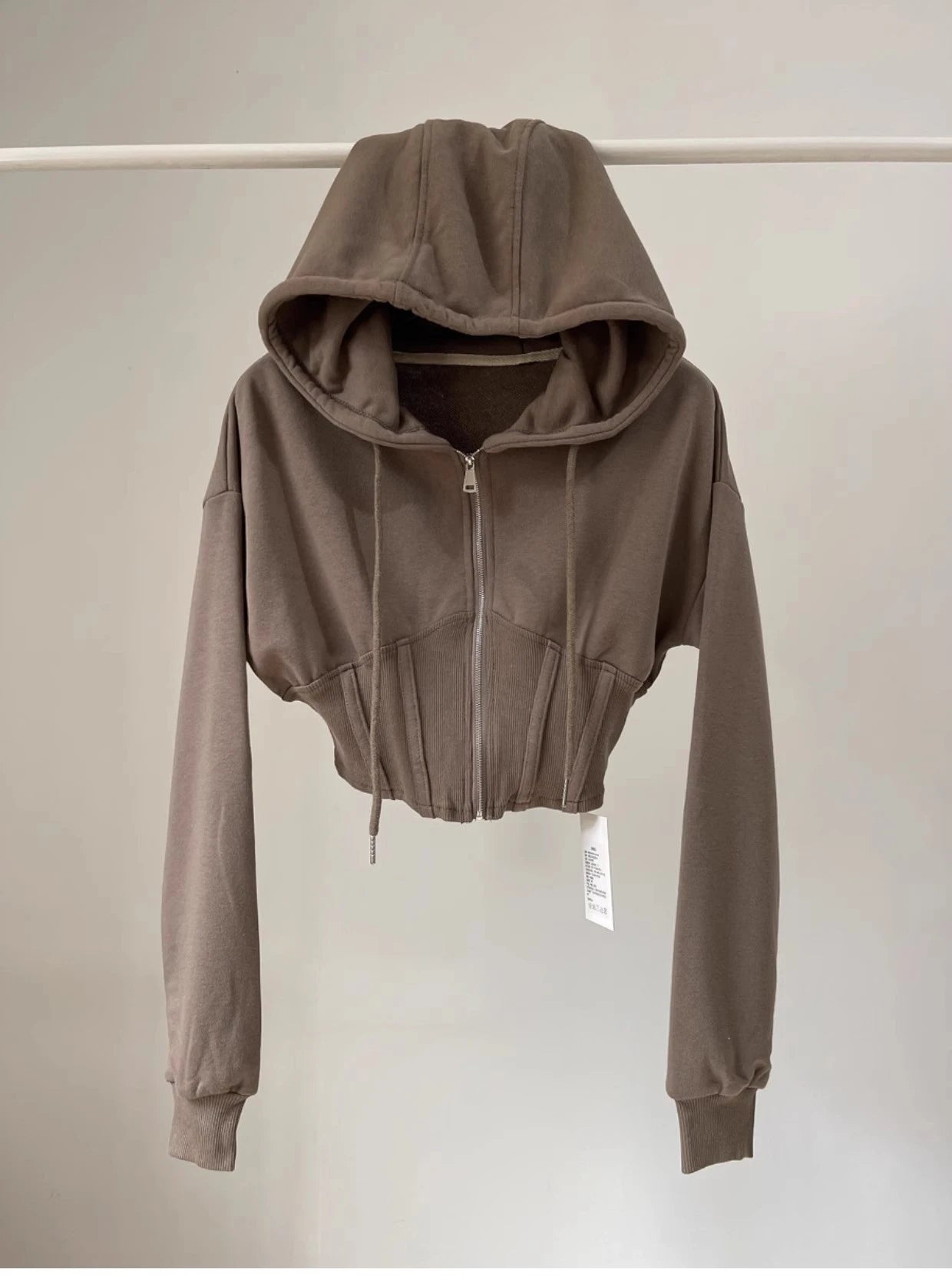 Nuvora Fitted Crop Zip Hoodie
