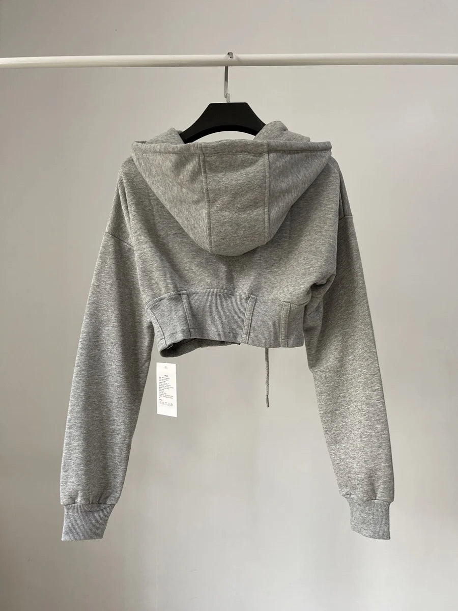 Nuvora Fitted Crop Zip Hoodie
